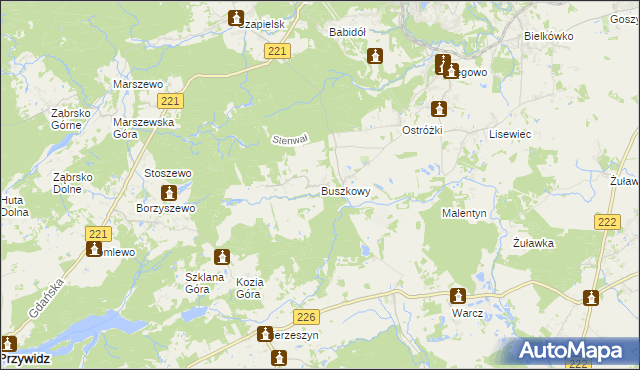 mapa Buszkowy, Buszkowy na mapie Targeo