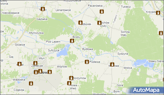 mapa Bydłowa, Bydłowa na mapie Targeo