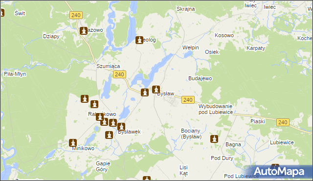 mapa Bysław, Bysław na mapie Targeo