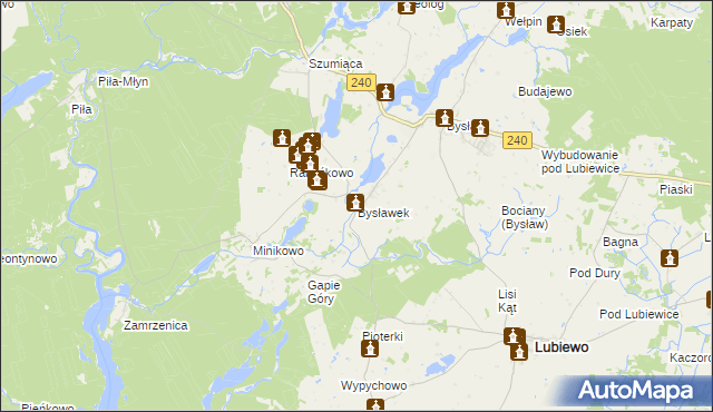 mapa Bysławek, Bysławek na mapie Targeo