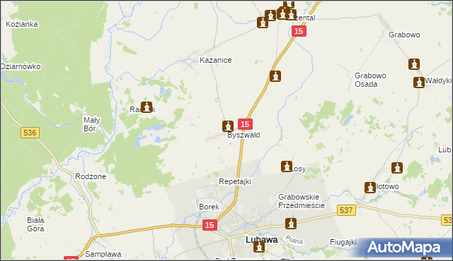 mapa Byszwałd, Byszwałd na mapie Targeo