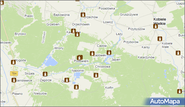 mapa Cadówek, Cadówek na mapie Targeo