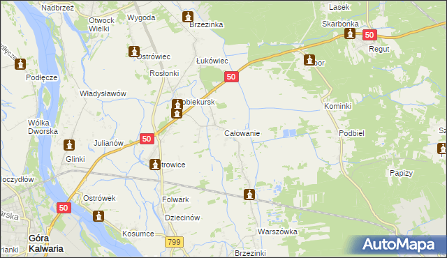 mapa Całowanie, Całowanie na mapie Targeo