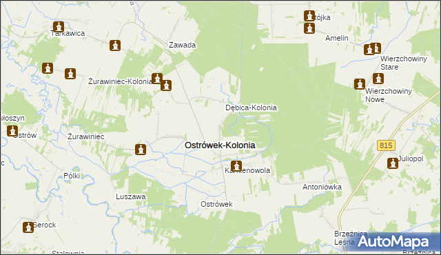 mapa Cegielnia gmina Ostrówek, Cegielnia gmina Ostrówek na mapie Targeo