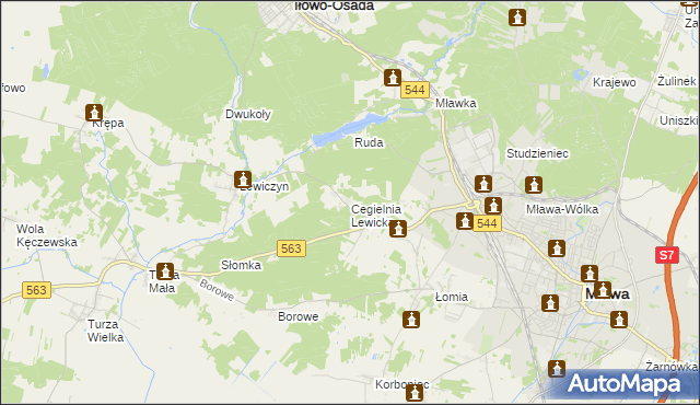 mapa Cegielnia Lewicka, Cegielnia Lewicka na mapie Targeo