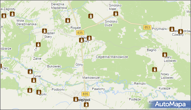 mapa Cegielnia-Markowicze, Cegielnia-Markowicze na mapie Targeo