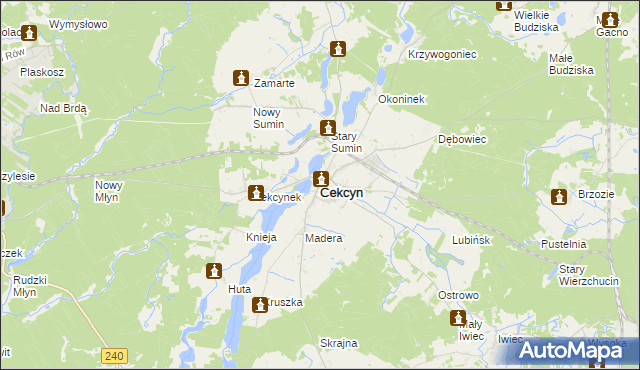 mapa Cekcyn, Cekcyn na mapie Targeo