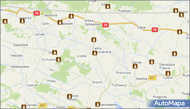 mapa Celiny Szlacheckie, Celiny Szlacheckie na mapie Targeo