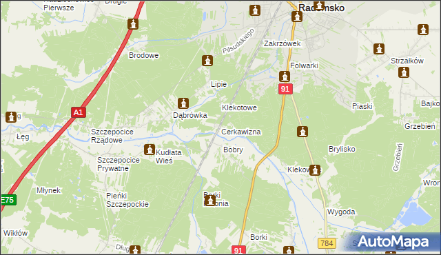mapa Cerkawizna, Cerkawizna na mapie Targeo