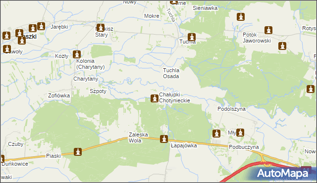 mapa Chałupki Chotynieckie, Chałupki Chotynieckie na mapie Targeo