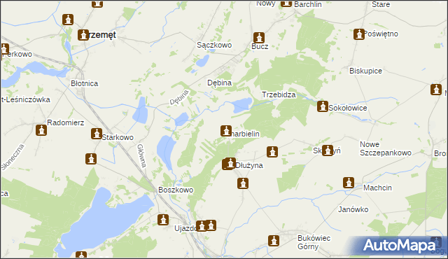 mapa Charbielin gmina Włoszakowice, Charbielin gmina Włoszakowice na mapie Targeo