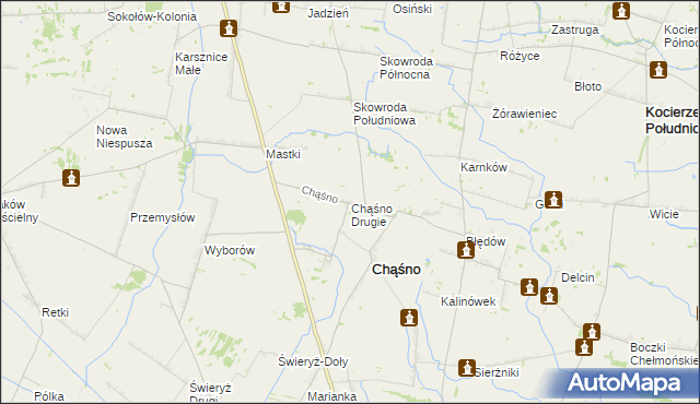 mapa Chąśno Drugie, Chąśno Drugie na mapie Targeo