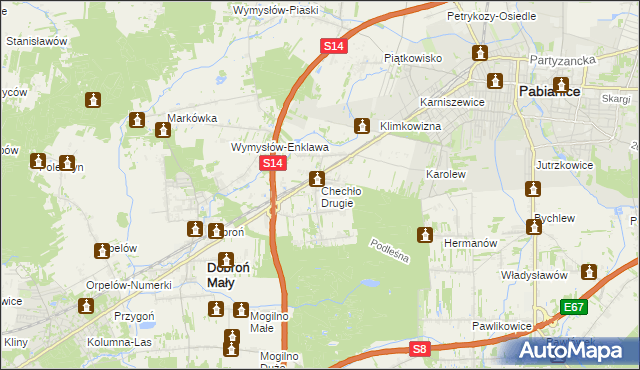 mapa Chechło Drugie, Chechło Drugie na mapie Targeo