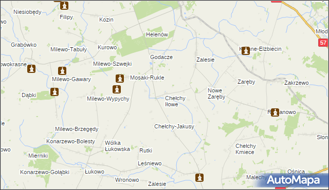 mapa Chełchy Iłowe, Chełchy Iłowe na mapie Targeo