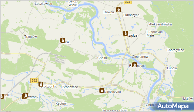 mapa Chełm gmina Rudna, Chełm gmina Rudna na mapie Targeo