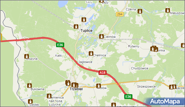 mapa Chełmica, Chełmica na mapie Targeo