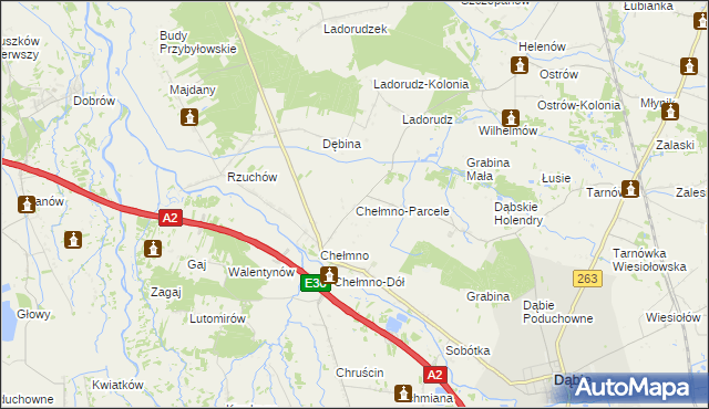 mapa Chełmno-Parcele, Chełmno-Parcele na mapie Targeo