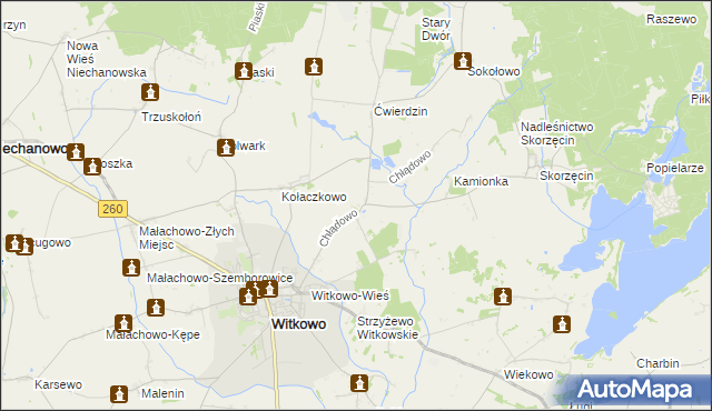 mapa Chłądowo, Chłądowo na mapie Targeo