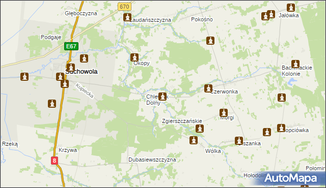 mapa Chlewisk Górny, Chlewisk Górny na mapie Targeo