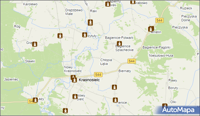 mapa Chłopia Łąka, Chłopia Łąka na mapie Targeo