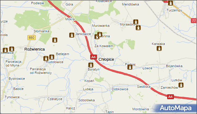 mapa Chłopice, Chłopice na mapie Targeo