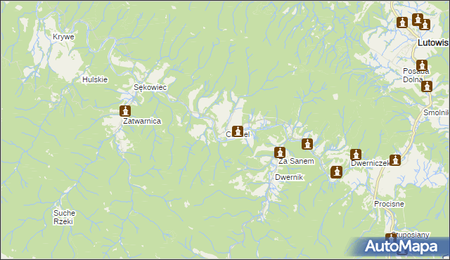 mapa Chmiel, Chmiel na mapie Targeo