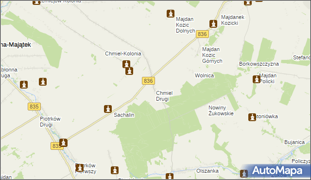 mapa Chmiel Drugi, Chmiel Drugi na mapie Targeo