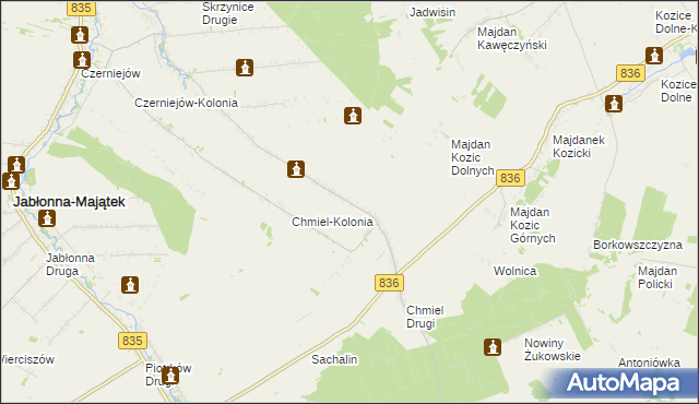 mapa Chmiel Pierwszy, Chmiel Pierwszy na mapie Targeo