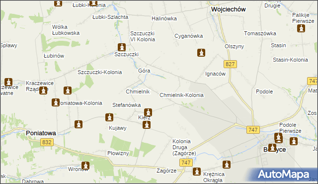 mapa Chmielnik-Kolonia, Chmielnik-Kolonia na mapie Targeo