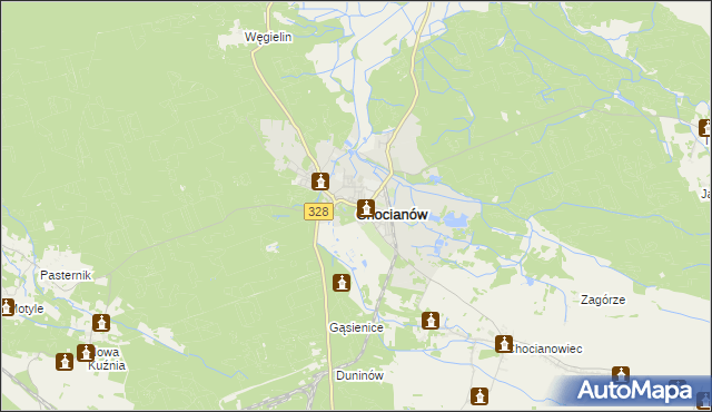 mapa Chocianów, Chocianów na mapie Targeo