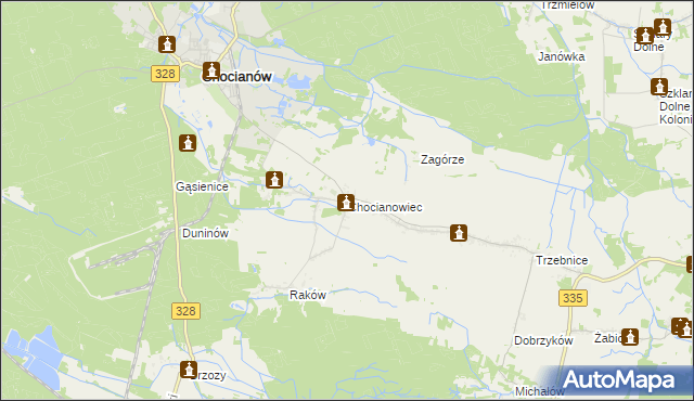 mapa Chocianowiec, Chocianowiec na mapie Targeo