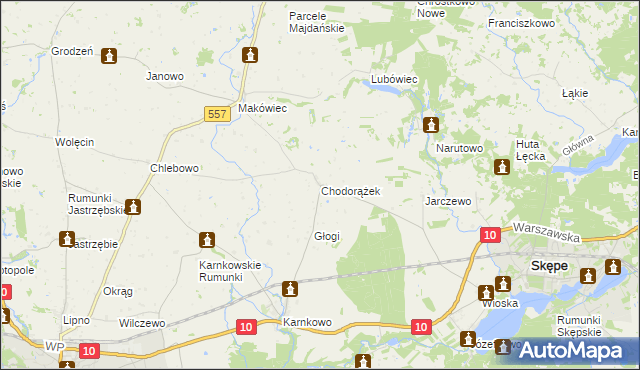 mapa Chodorążek, Chodorążek na mapie Targeo