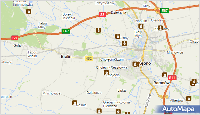 mapa Chojęcin-Szum, Chojęcin-Szum na mapie Targeo