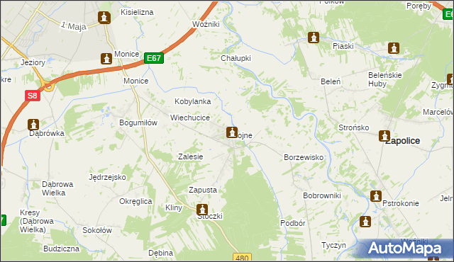 mapa Chojne, Chojne na mapie Targeo