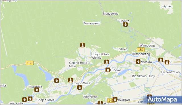 mapa Chojno-Błota Wielkie, Chojno-Błota Wielkie na mapie Targeo