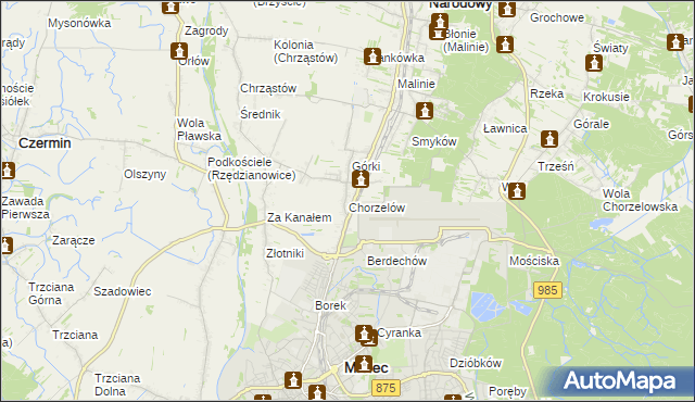 mapa Chorzelów, Chorzelów na mapie Targeo