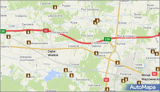 mapa Choszczówka Rudzka, Choszczówka Rudzka na mapie Targeo