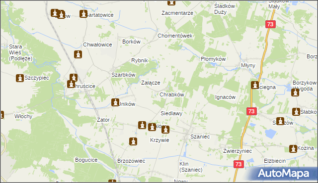 mapa Chrabków, Chrabków na mapie Targeo