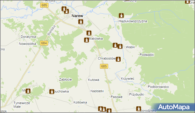 mapa Chrabostówka, Chrabostówka na mapie Targeo