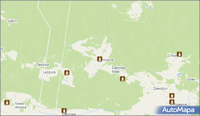 mapa Chrośna, Chrośna na mapie Targeo