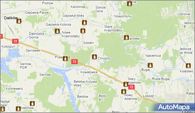 mapa Chrośno, Chrośno na mapie Targeo