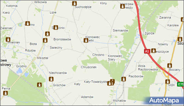 mapa Chrosno gmina Łanięta, Chrosno gmina Łanięta na mapie Targeo