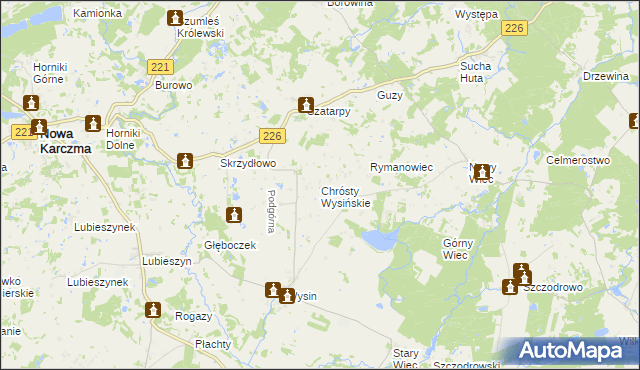 mapa Chrósty Wysińskie, Chrósty Wysińskie na mapie Targeo