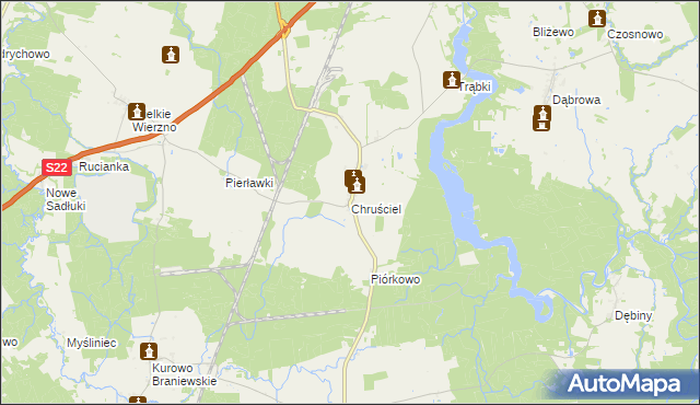 mapa Chruściel, Chruściel na mapie Targeo
