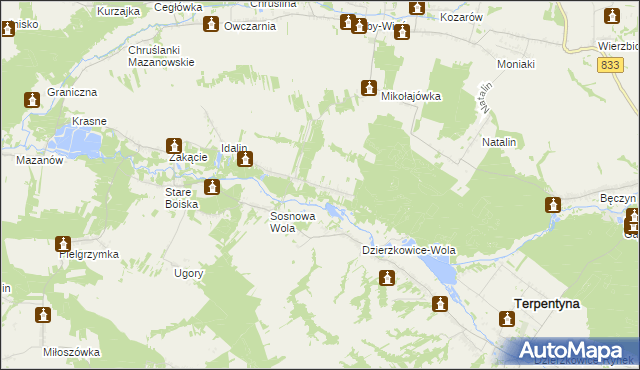 mapa Chruślanki Józefowskie, Chruślanki Józefowskie na mapie Targeo