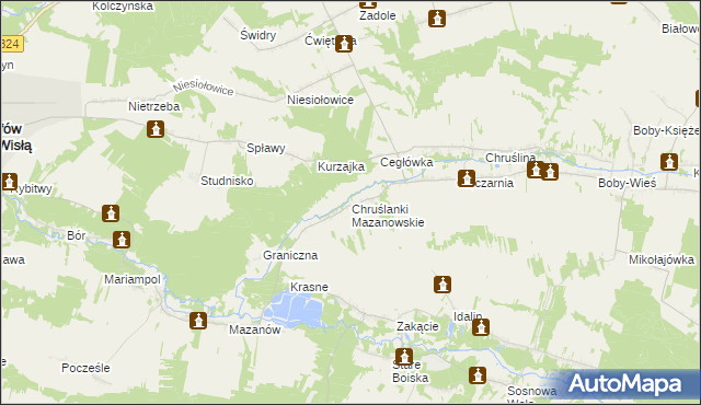 mapa Chruślanki Mazanowskie, Chruślanki Mazanowskie na mapie Targeo