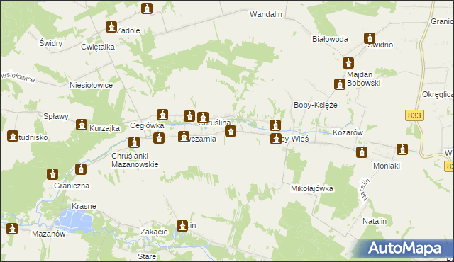 mapa Chruślina-Kolonia, Chruślina-Kolonia na mapie Targeo