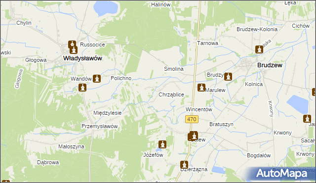 mapa Chrząblice, Chrząblice na mapie Targeo