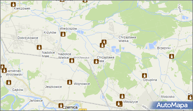 mapa Chrząstawa Mała, Chrząstawa Mała na mapie Targeo