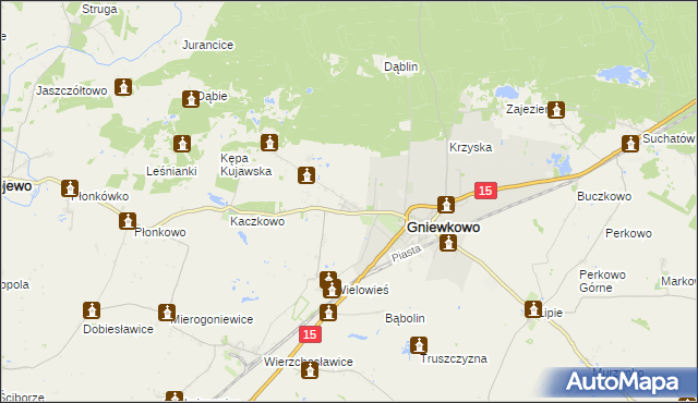 mapa Chrząstowo gmina Gniewkowo, Chrząstowo gmina Gniewkowo na mapie Targeo